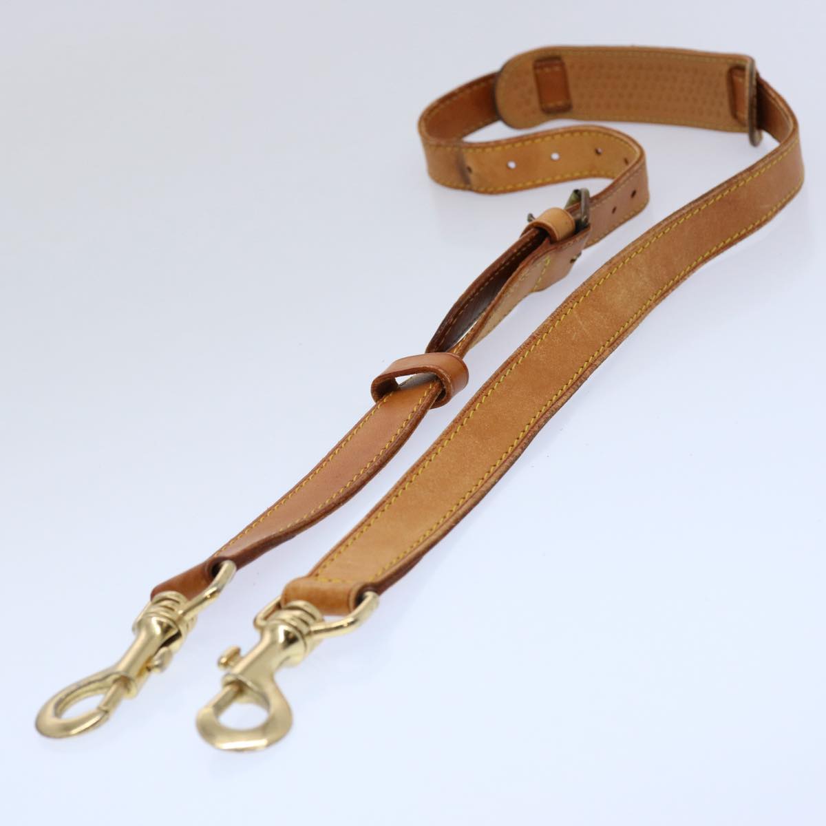 LOUIS VUITTON Adjustable Shoulder Strap Leather 37.4""-44.1"" Beige hk988
