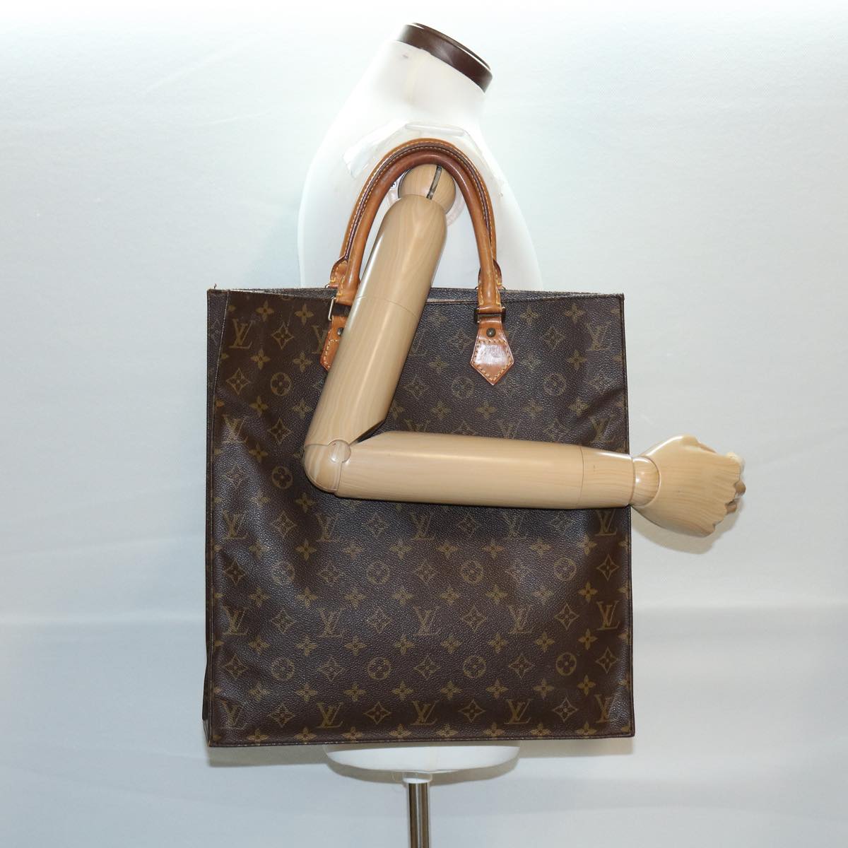 LOUIS VUITTON Monogram Sac Plat Hand Bag M51140 LV hs1287