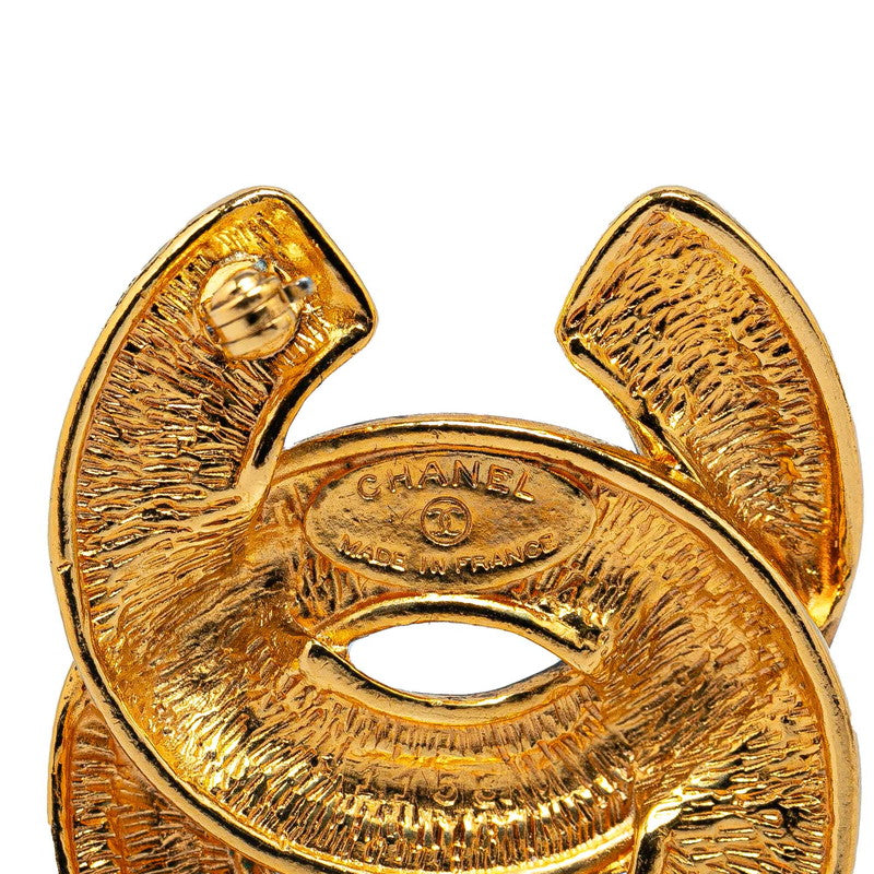 Chanel Coco Mark Matelasse Brooch Gold Plated