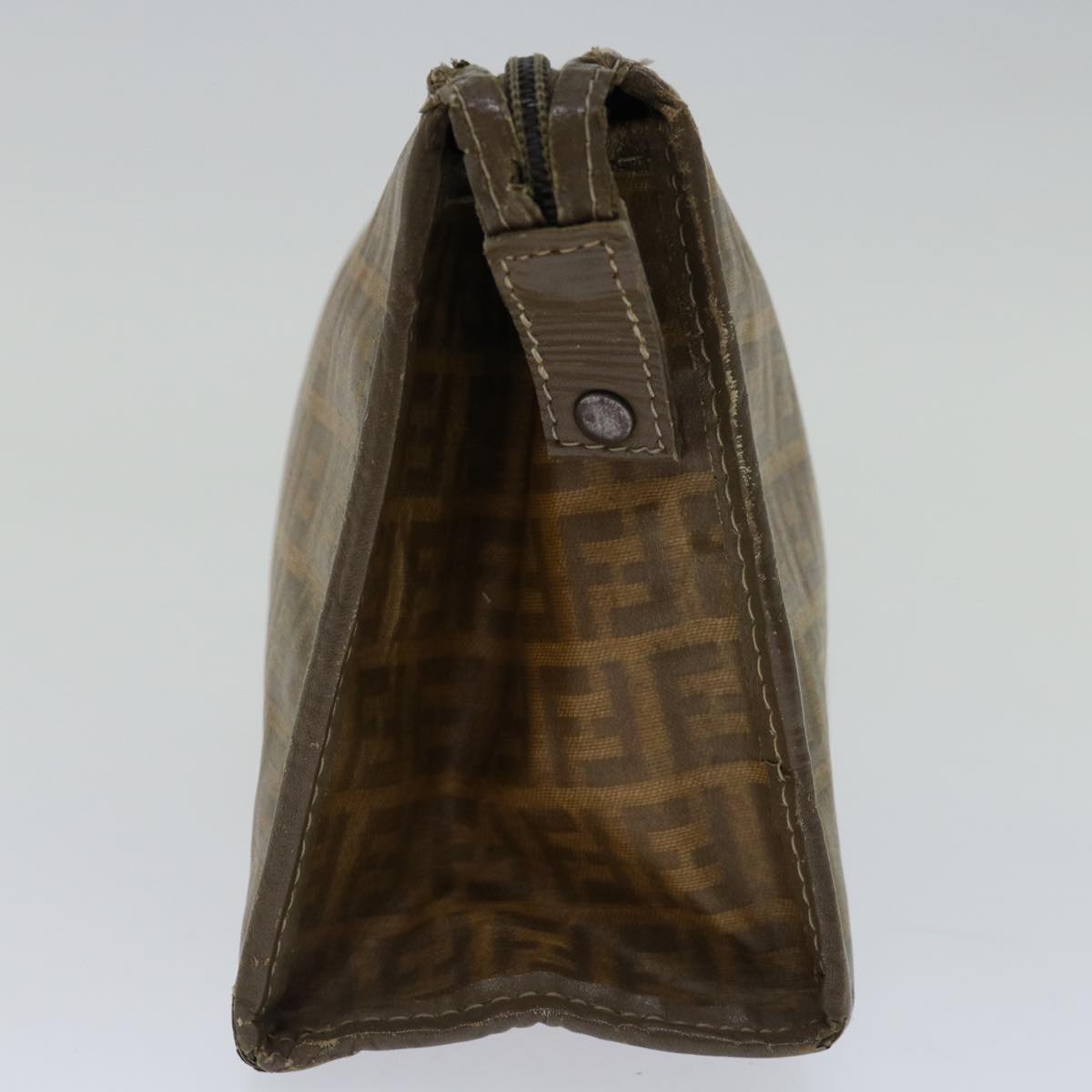 Luxury FendiZucchino Canvas Clutch Bag Brownim455