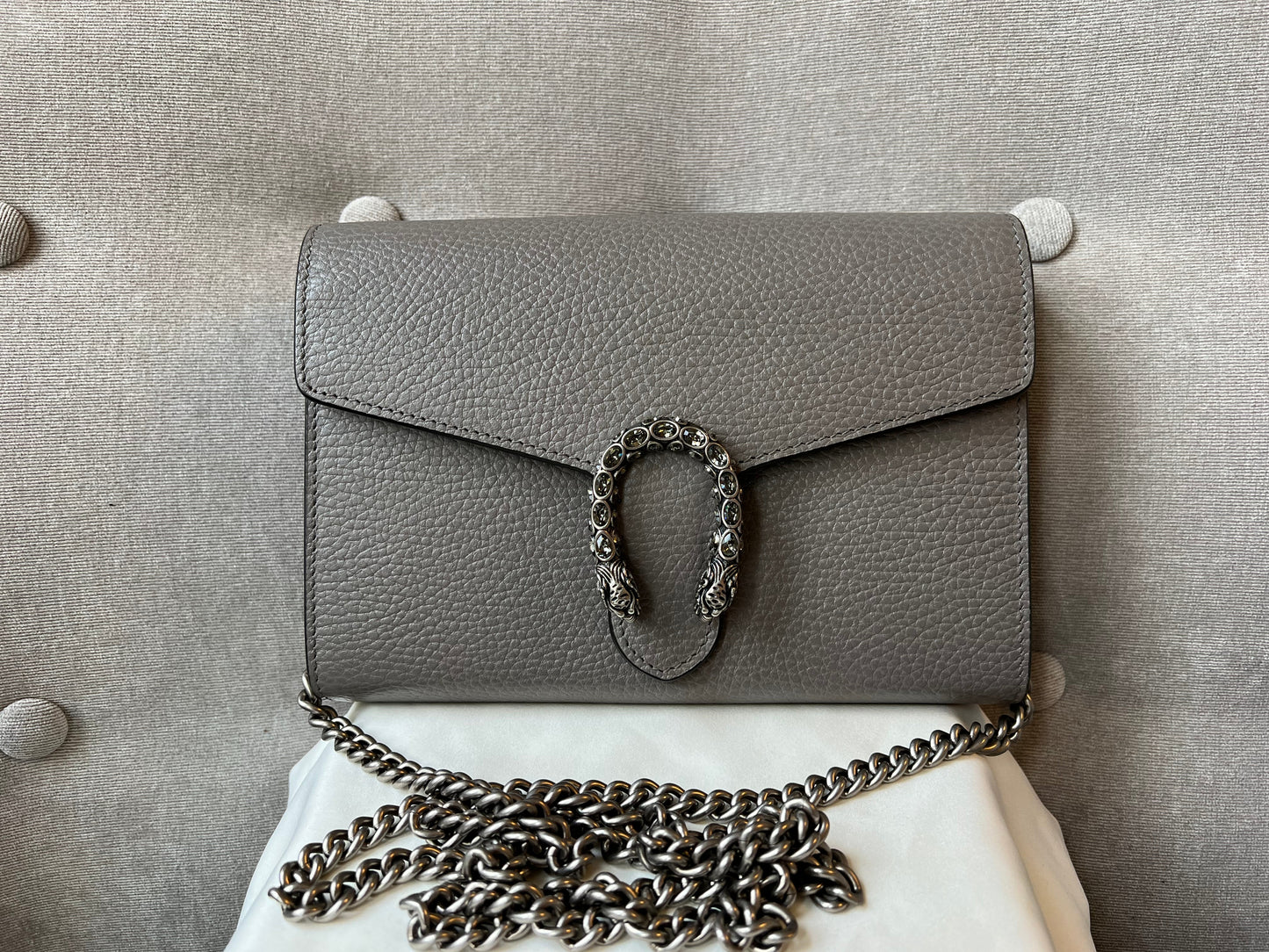 Luxury Gucci Dionysus Grey Mini Chain Bag ( 1340)