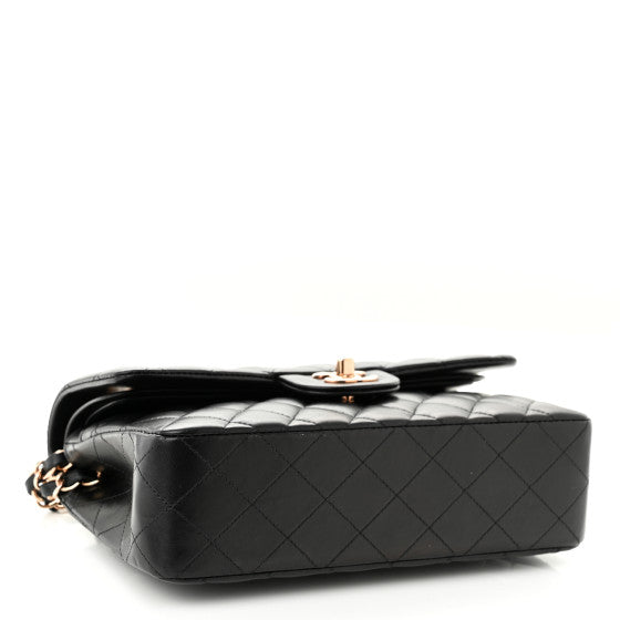 Luxury Chanel Lambskin Quilted Small Double Flap Black