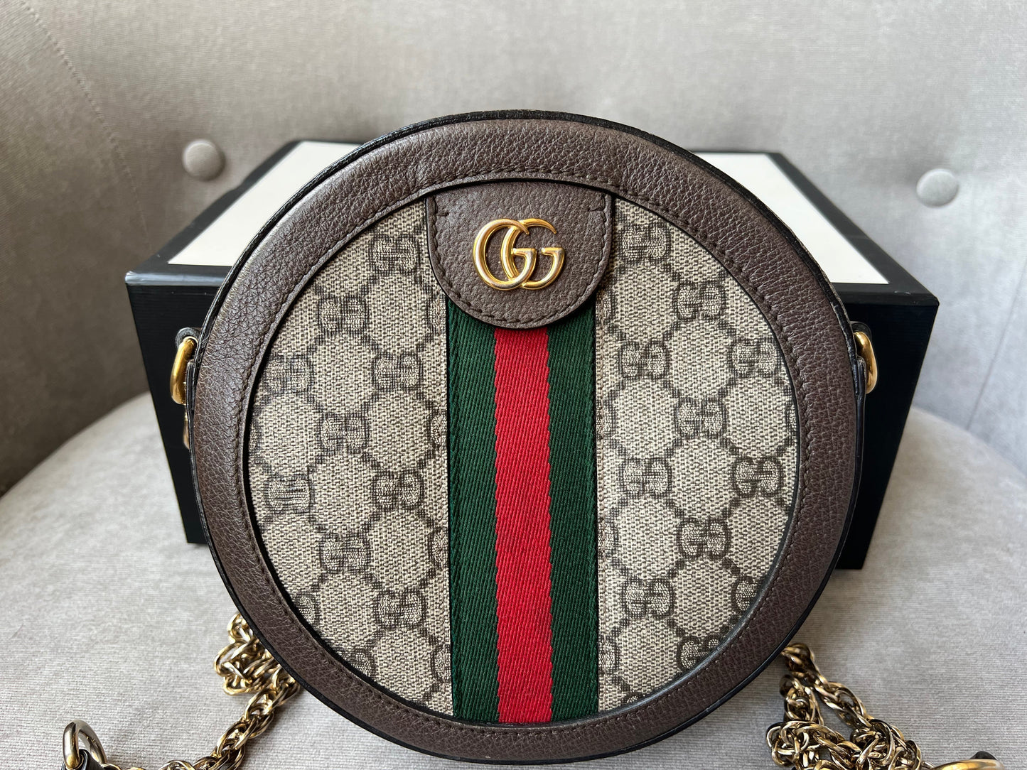 Luxury Gucci GG Ophidia Mini GG Round Shoulder Bag