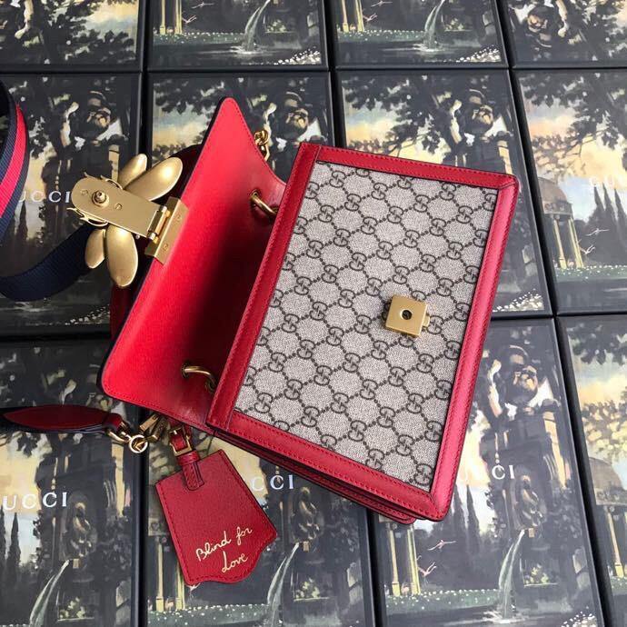 Luxury Gucci GG Supreme Monogram Queen Margaret Top Handle Bag