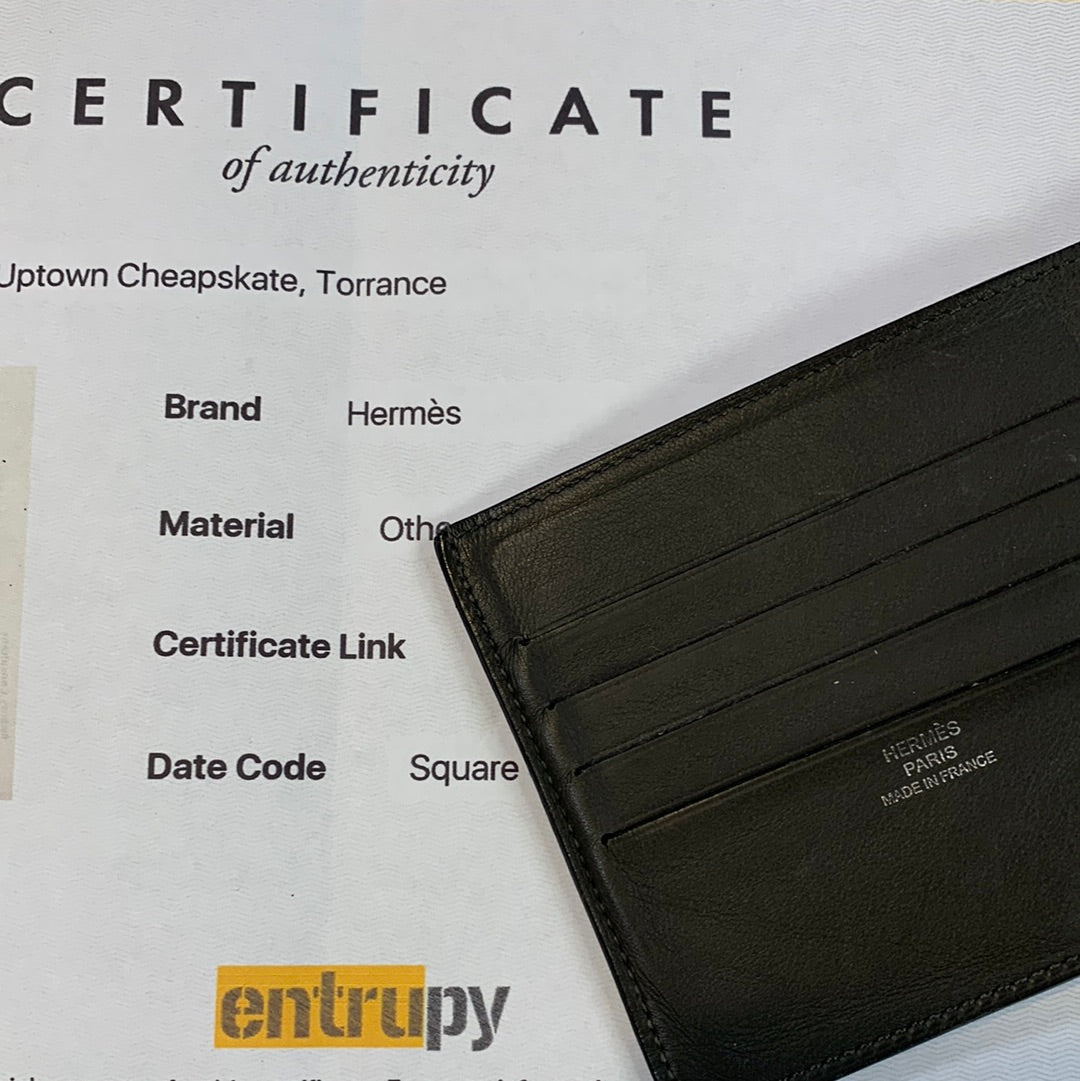 Luxury Hermes Mens Bifold Wallet