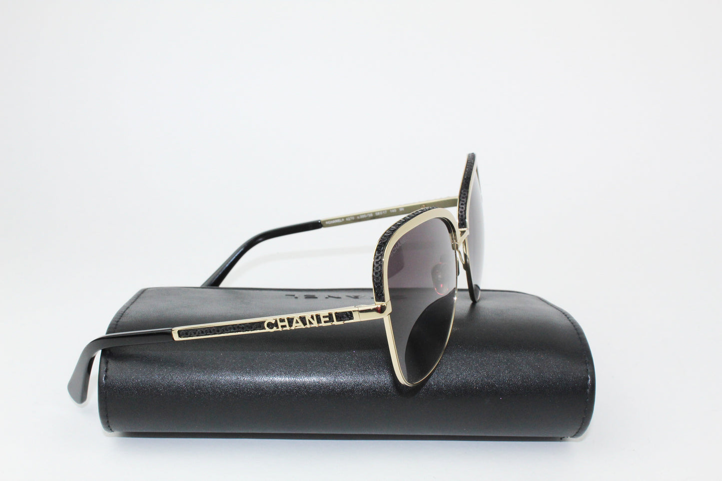 Chanel Black and Gold Square Sunglasses