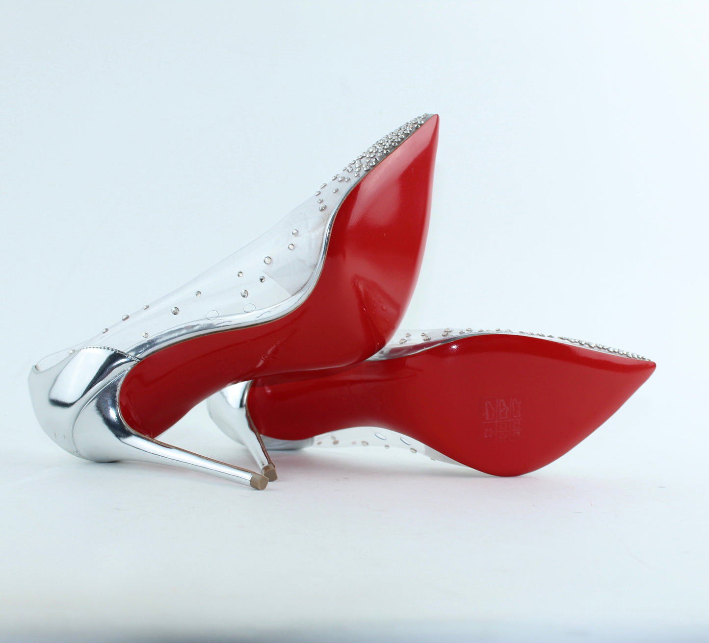 CHRISTIAN LOUBOUTIN DEGRASTRASS CLEAR EMBELLISHED PUMP SIZE 39.5