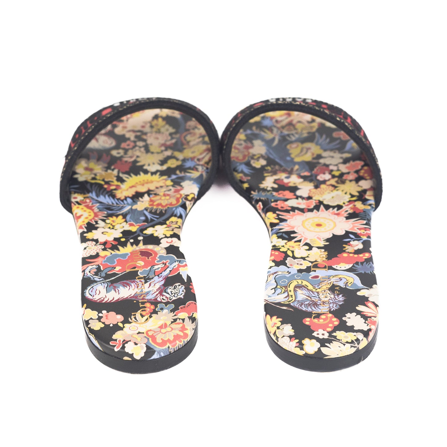 Dior Black Multicolor Embroidered Cotton with Toile de Jouy Pop Motif