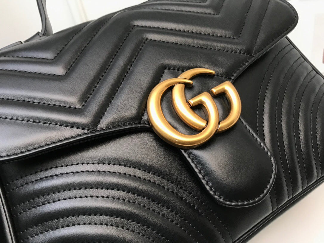 Luxury Gucci GG Marmont Small Top Handle Bag