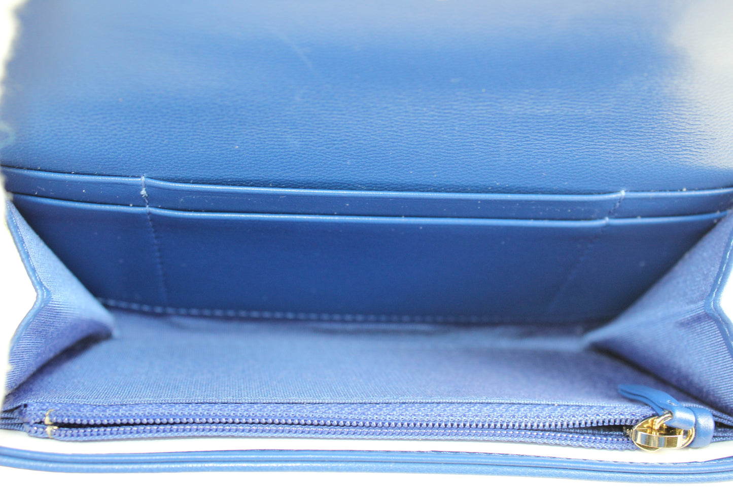 Chanel 19 Flap Blue Wallet