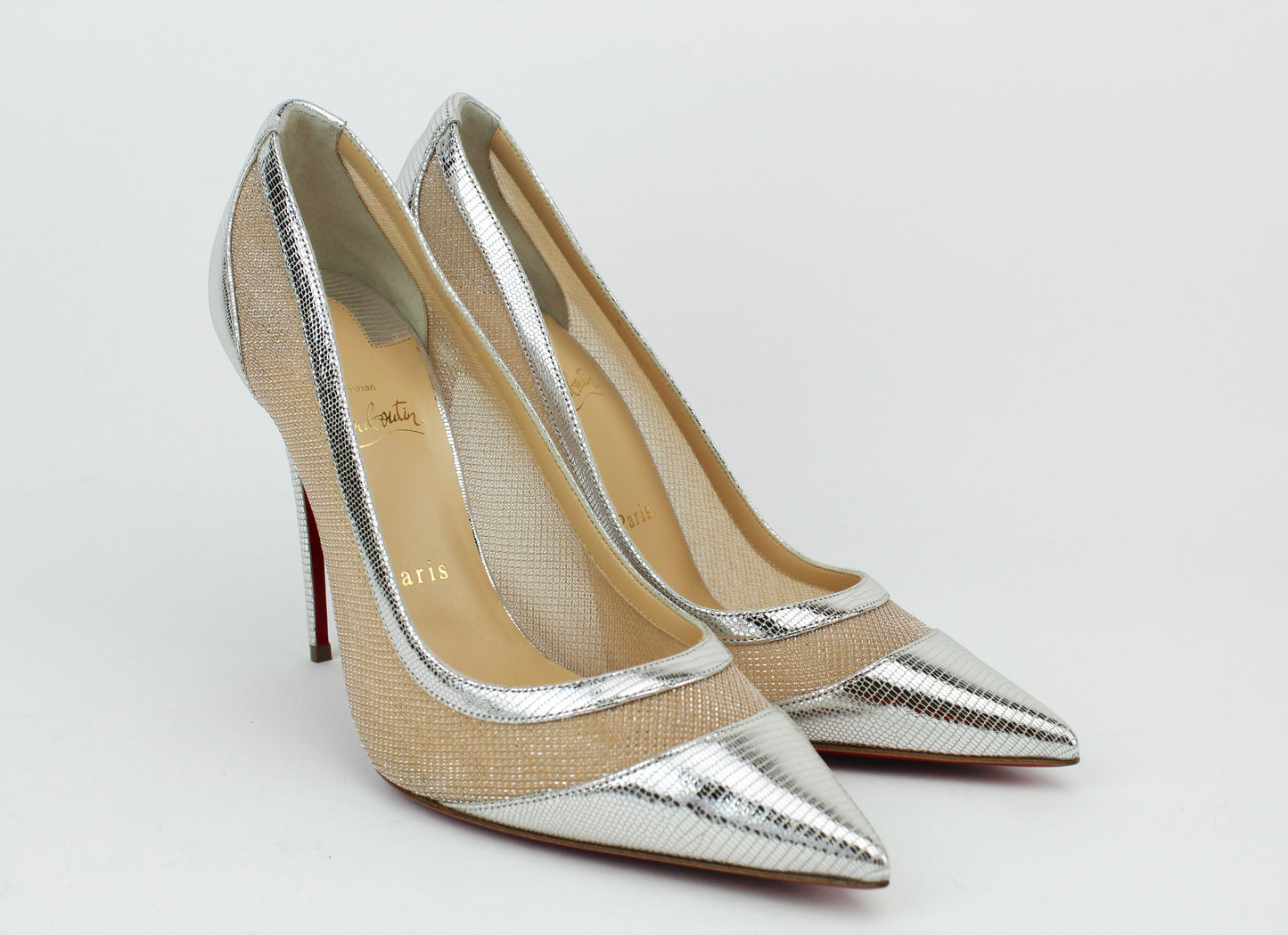 Christian Louboutin Galativi 100mm Leather and Mesh Pumps
