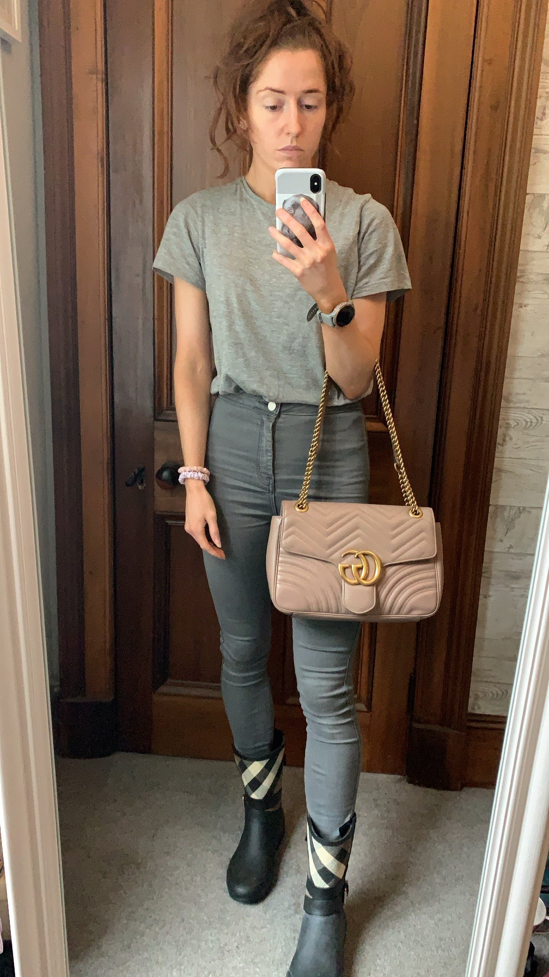 Luxury Gucci GG Dusty Pink Marmont Medium Shoulder Bag