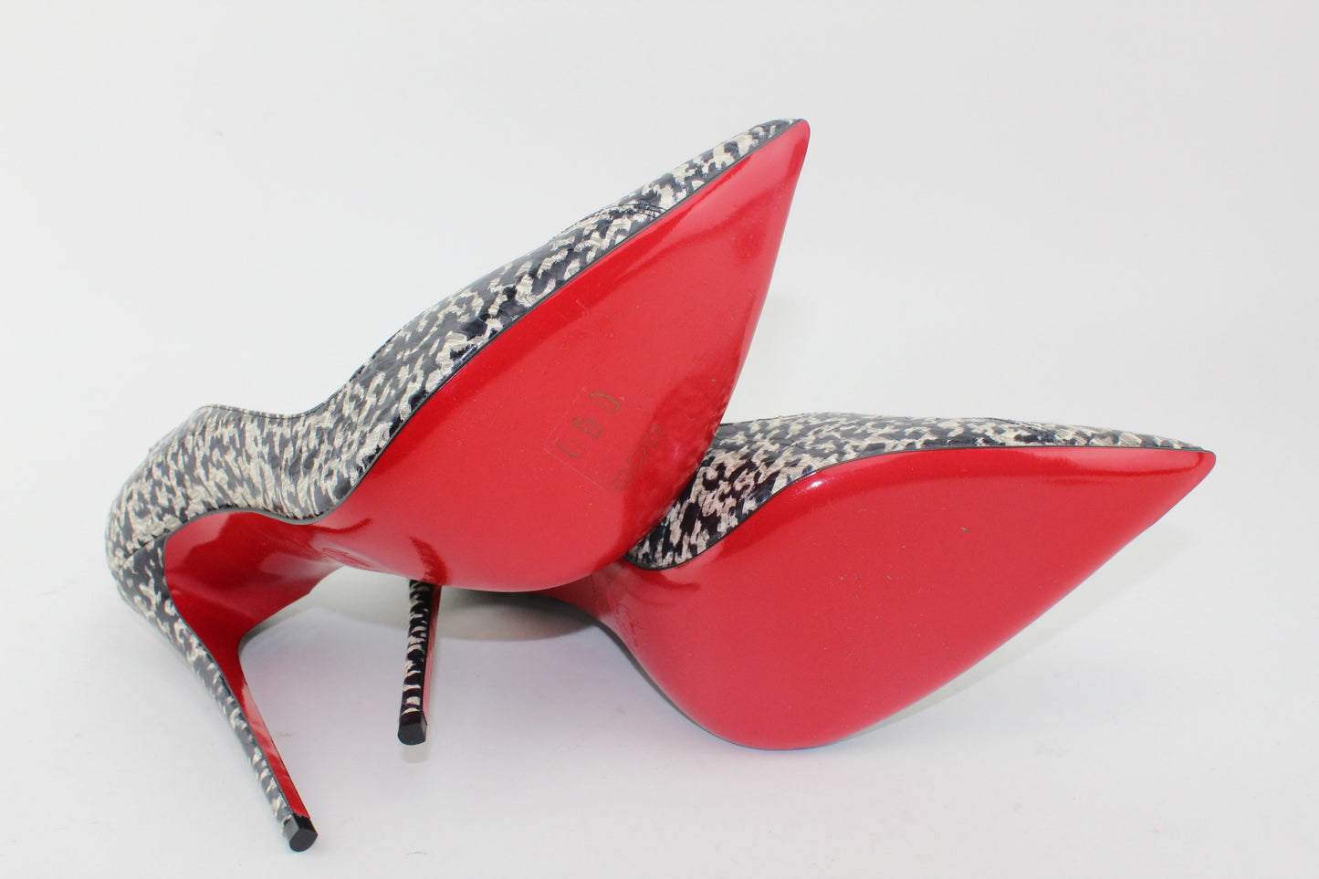 CHRISTIAN LOUBOUTIN SO KATE WATERSNAKE BLACK