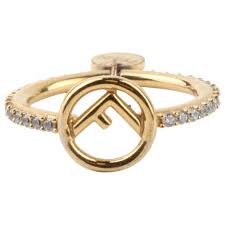 Luxury FendiF LOGO GOLD DIAMOND RING