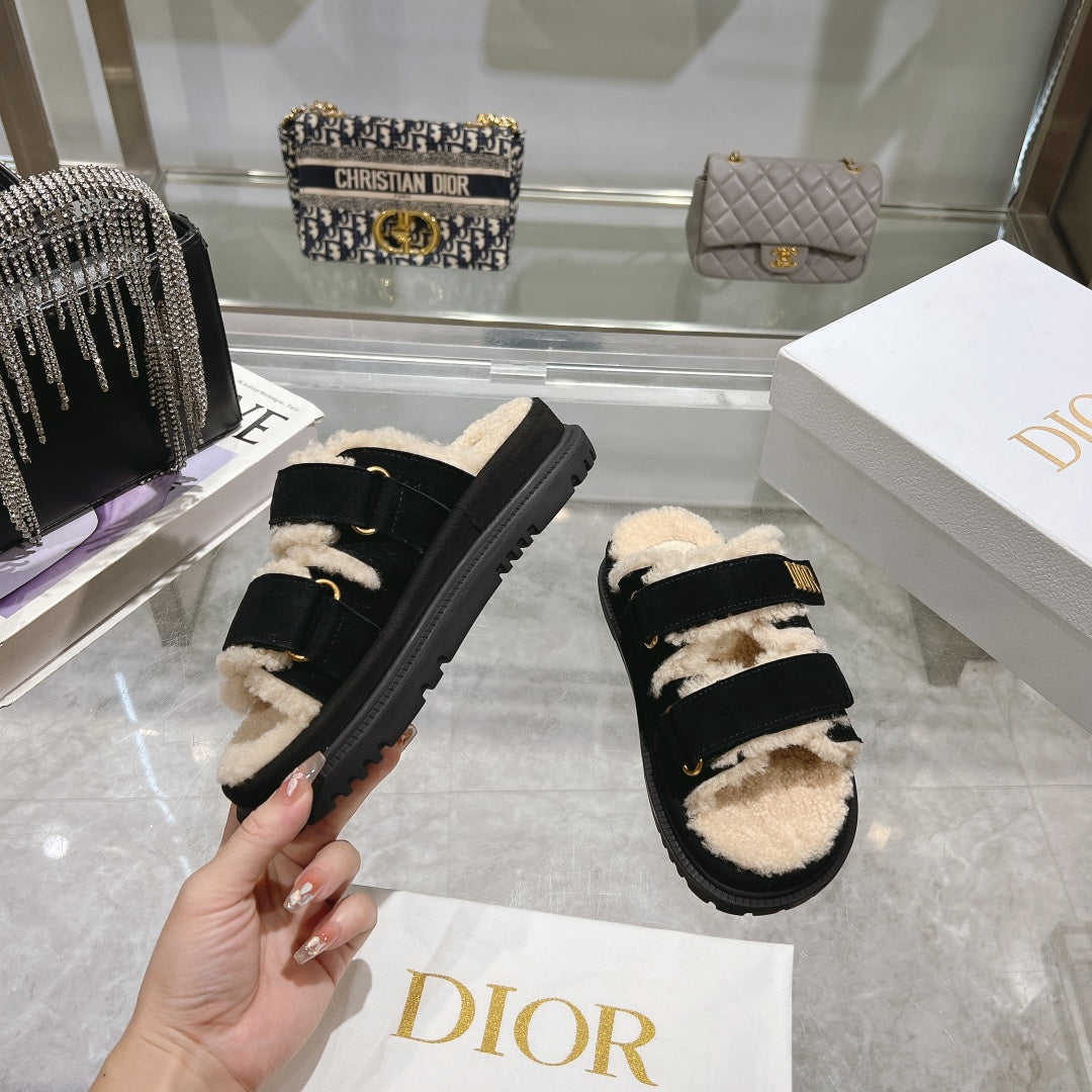 Luxury Dior DIORact Slide 40mm In Black Suede 996360
