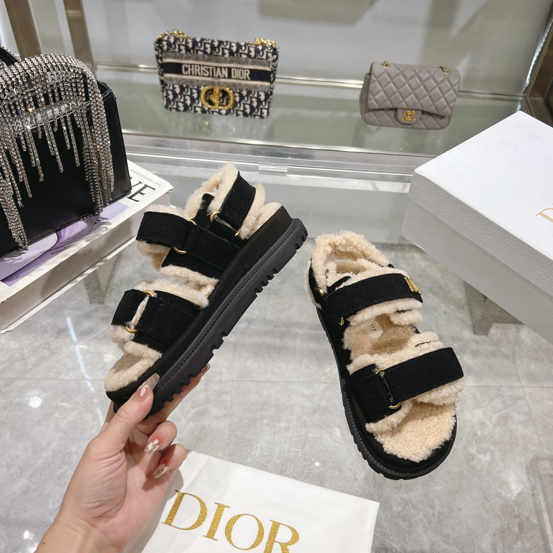 Luxury Dior DIORact Sandal 40mm In Black Suede 996365
