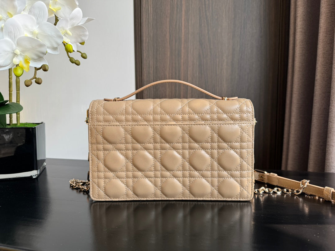 Luxury DiorMY 24 TOP HANDLE BAG BEIGE LAMBSKIN