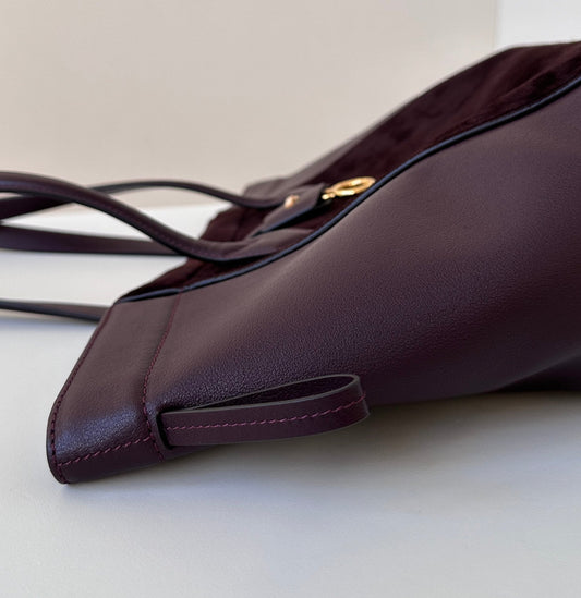 Luxury FendiORIGAMI MEDIUM 27 IN WINE RED LAMBSKIN AND SUEDE