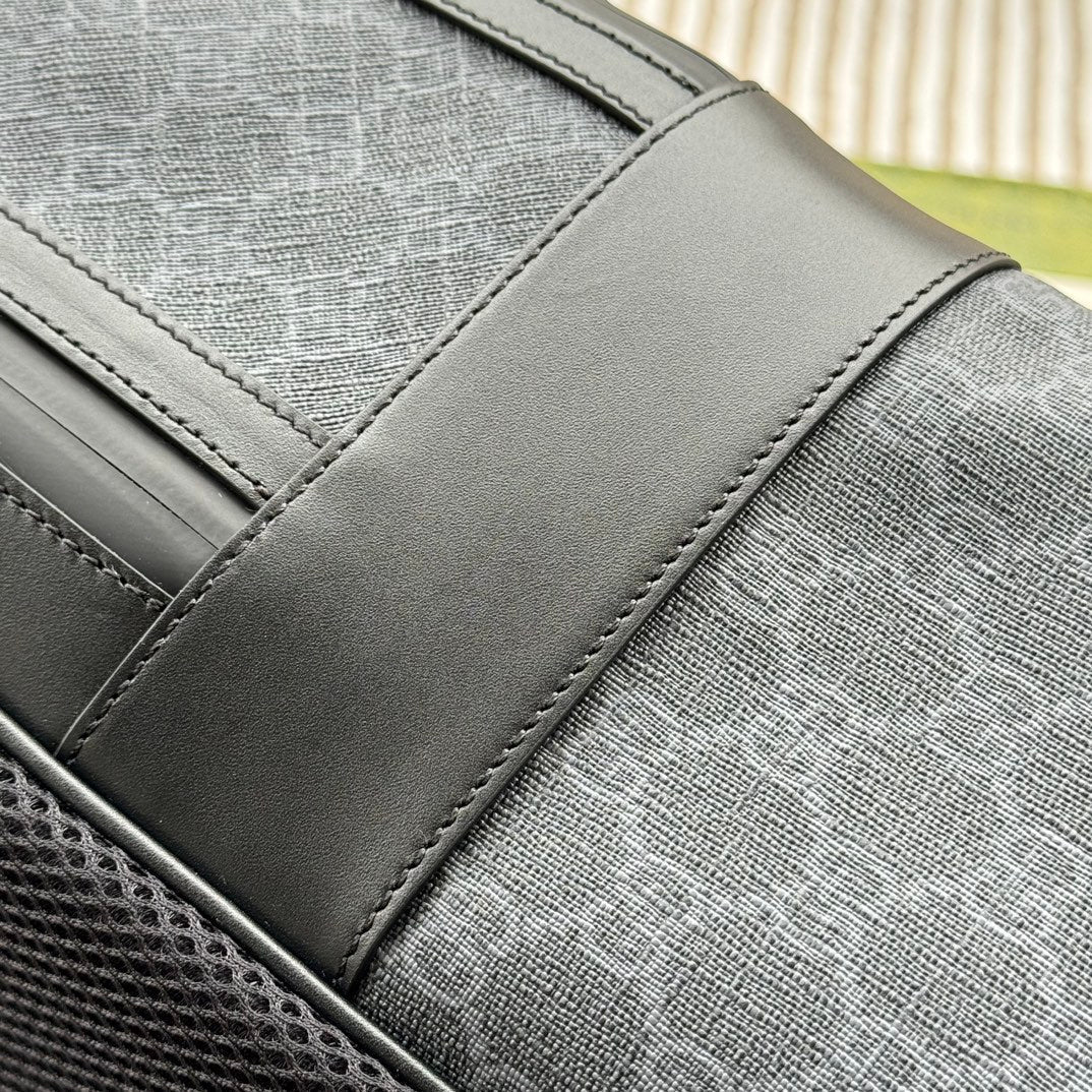 Luxury Gucci BACKPACK 44 IN GRAY MONOGRAM CANVAS AND BLACK LEATHER TRIM