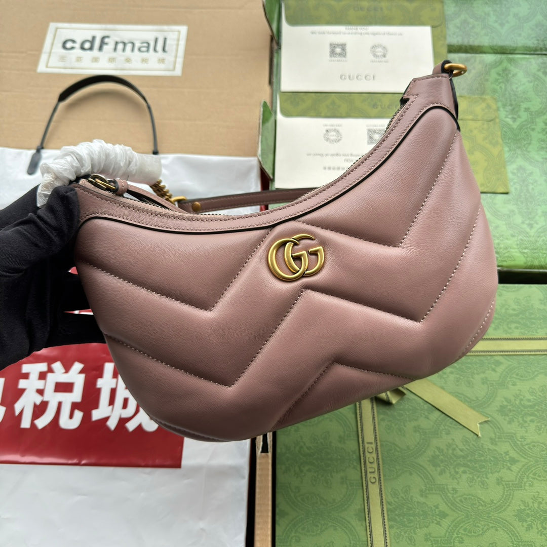 Luxury Gucci MARMONT SHOULDER BAG 26 IN NUDE PINK CALFSKIN