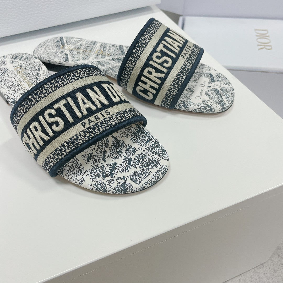 Luxury DiorMule Dway Slide 10mm Multi Motifs Style 3