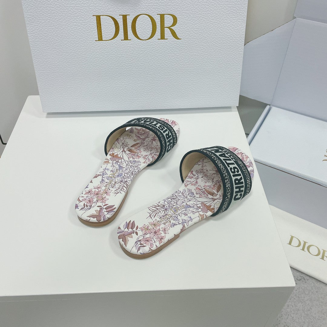 Luxury DiorMule Dway Slide 10mm Multi Motifs Style 1