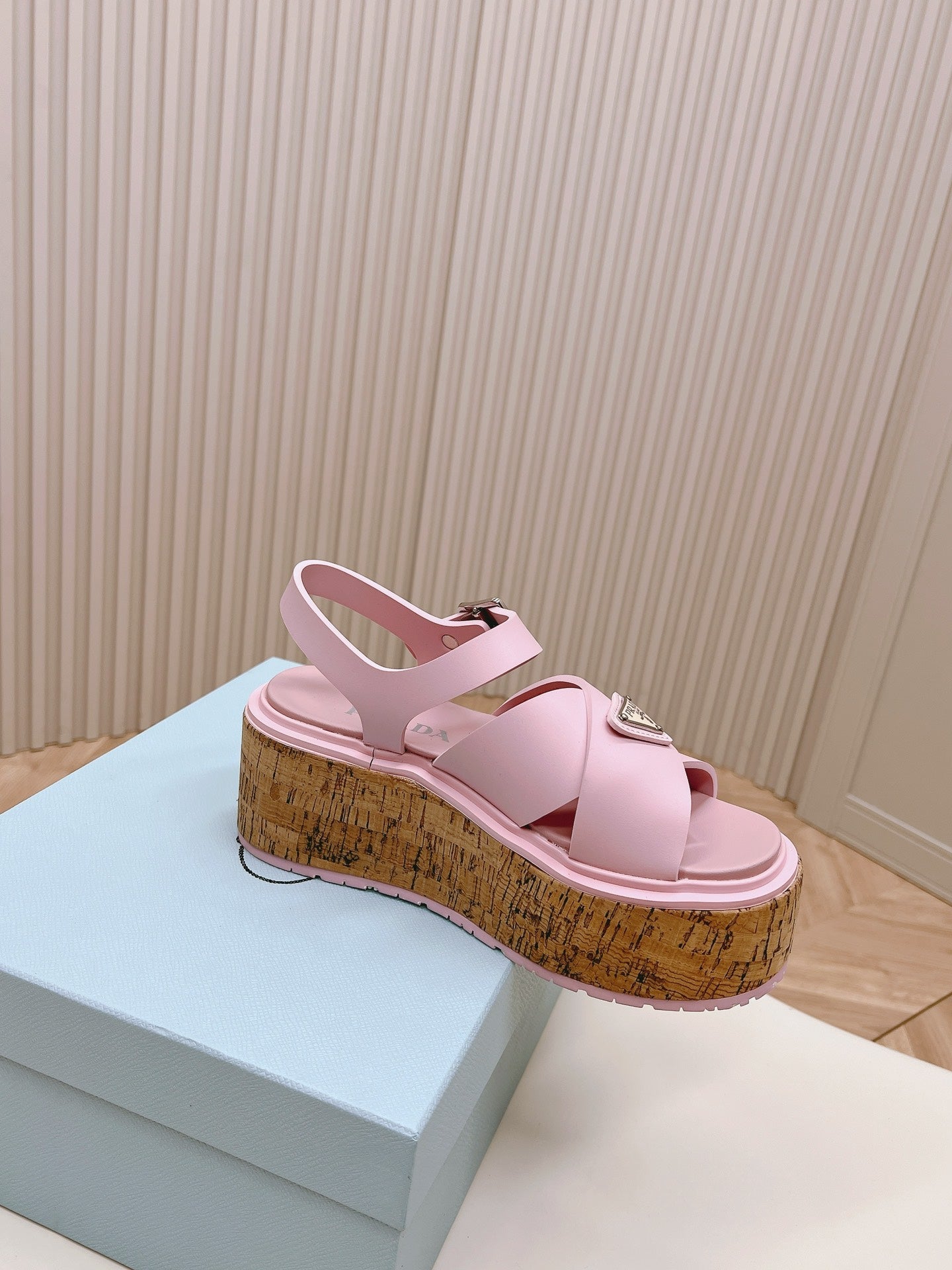 Luxury PradaHigh Heel 80 Sandal Pink