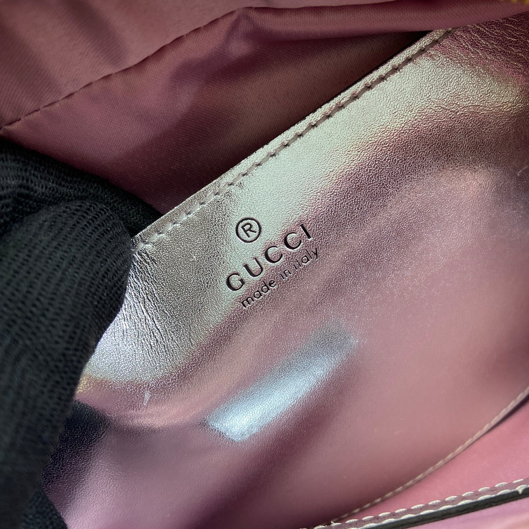Luxury Gucci GG MARMONT 24 SMALL MATELASSÉ SHOULDER BAG LIGTH PINK CALFSKIN