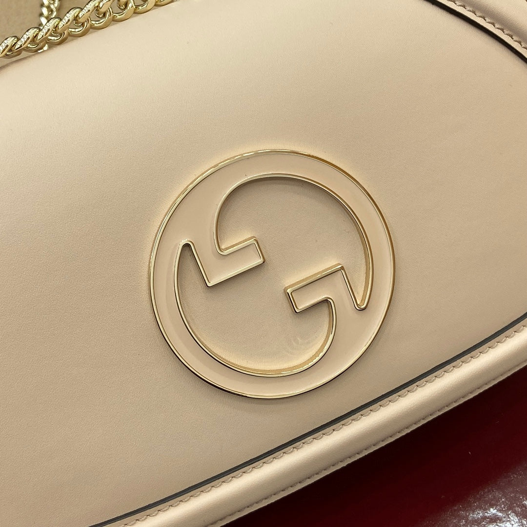 Luxury Gucci BLONDIE SMALL SHOULDER BAG 26 IN BEIGE CALFSKIN GOLD HARDWARE
