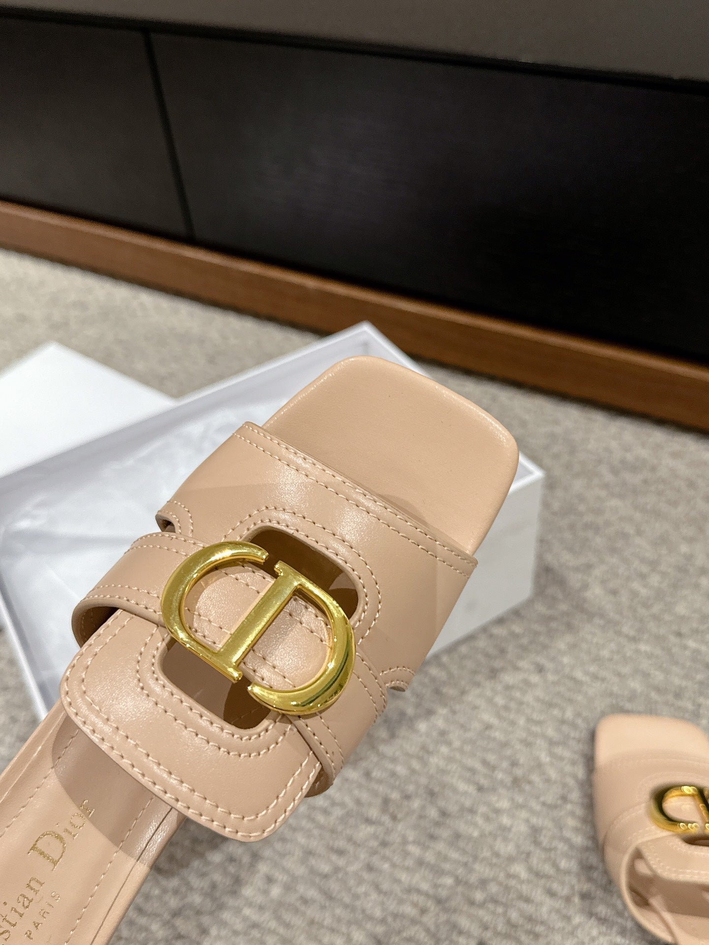 Luxury Diorsandal mule 30 montaigne 35cm beige calfskin