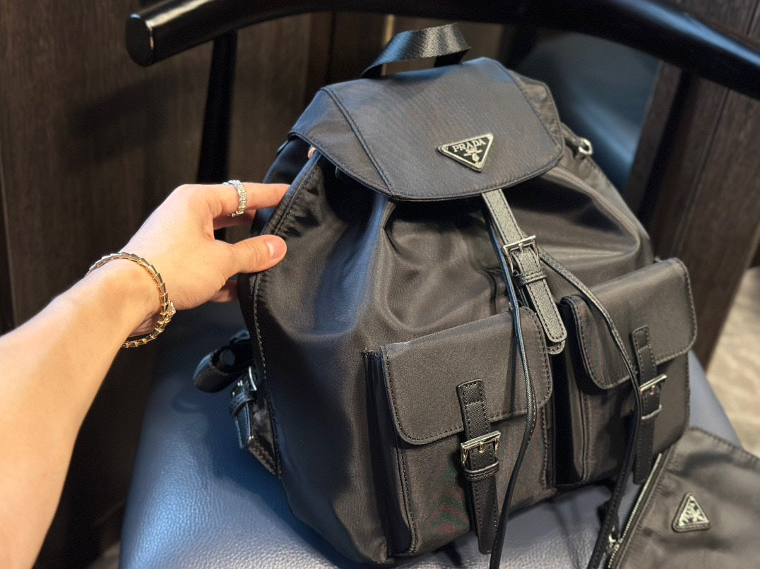 Luxury PradaDUMA 32 BACKPACK IN BLACK RE-NYLON