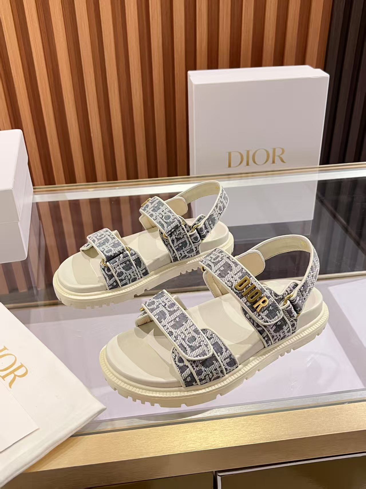 Luxury Dior DIORact Sandal Monogram Canvas Fabric 242452