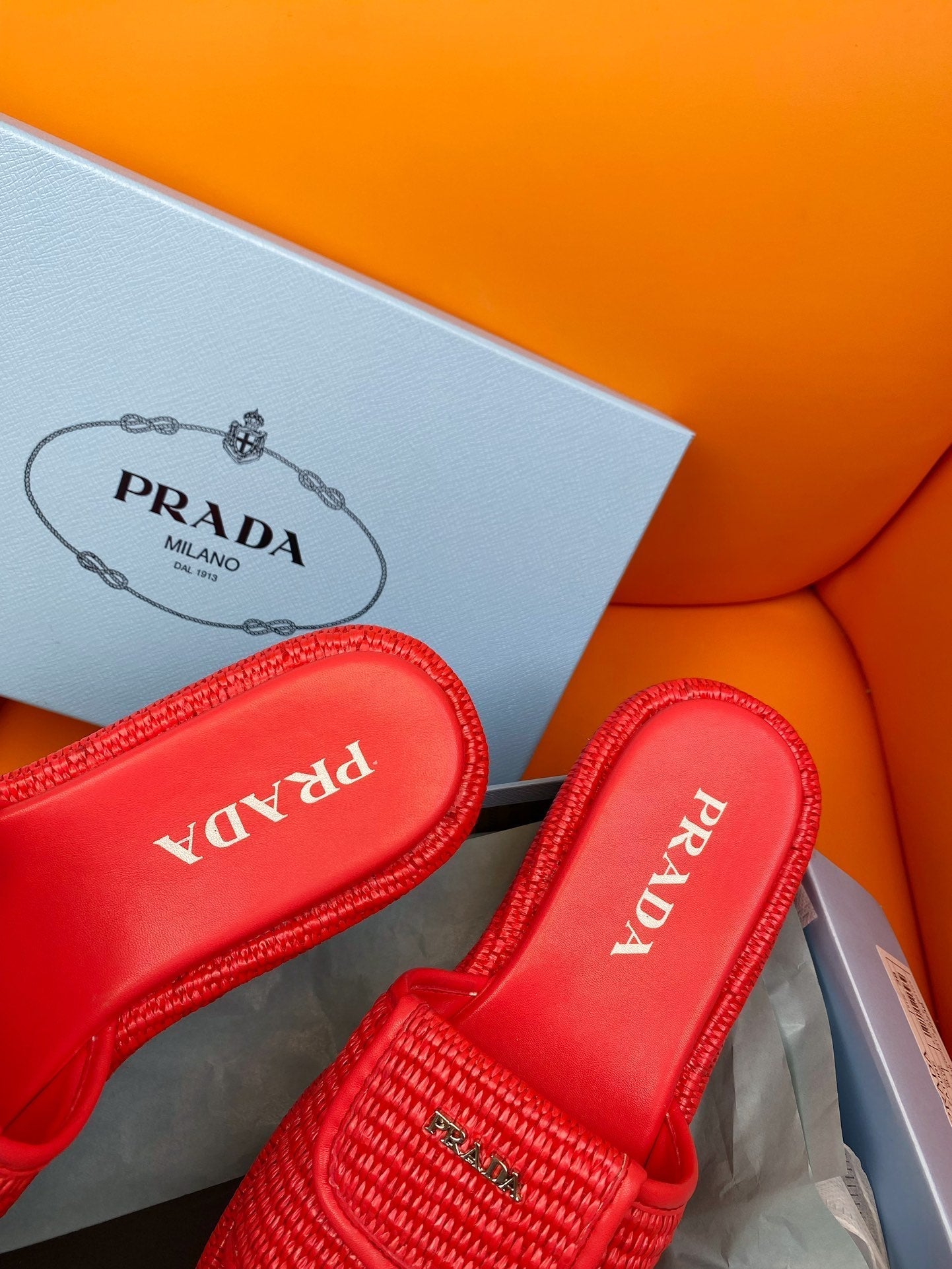 Luxury PradaCrochet Mule 20 Red