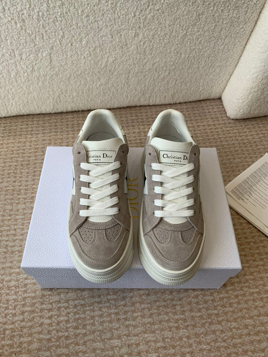 Luxury DiorStar Platform Sneaker In Light Brown Grey Suede 998720