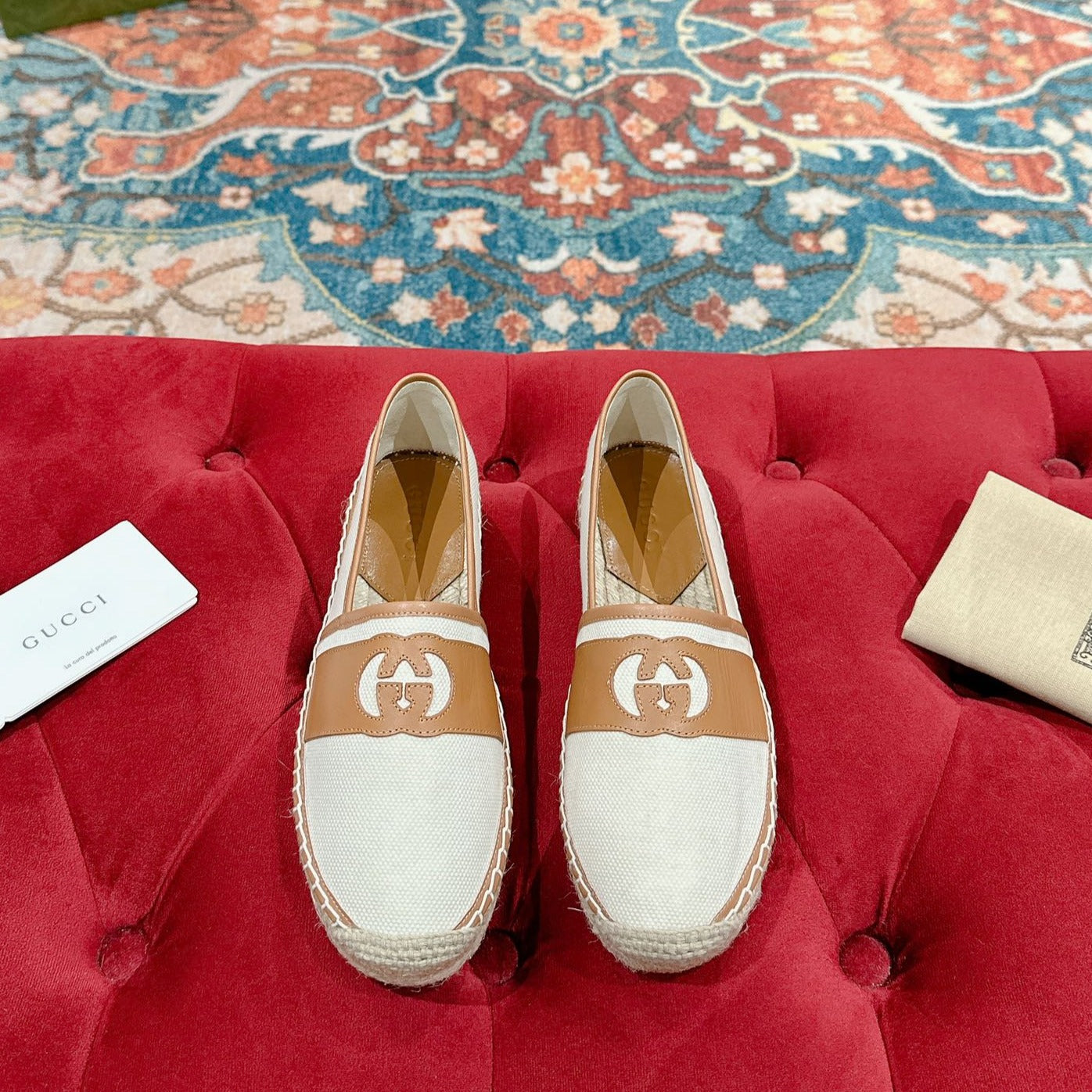 Luxury Gucci GG ESPADRILLES SLIP - ON WHITE CANVAS