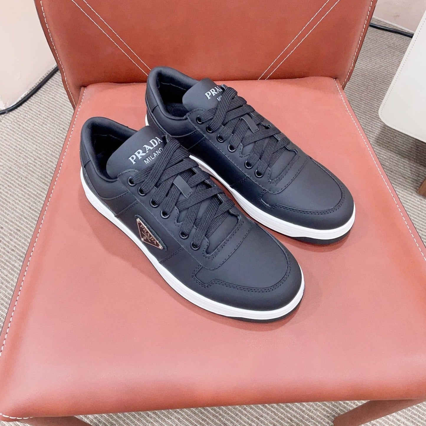 Luxury PradaDOWNTOWN SNEAKERS INDIGO CALFSKIN