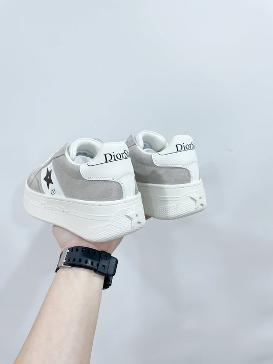 Luxury DiorStar Platform Sneaker In Light Grey Suede 999872