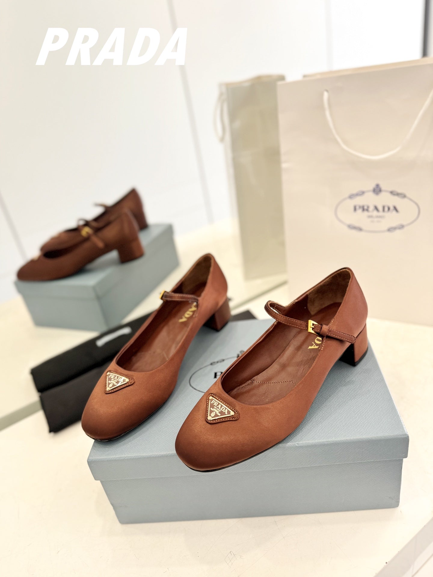 Luxury PradaBallerina Pumps 40 Rust Suede Fabric