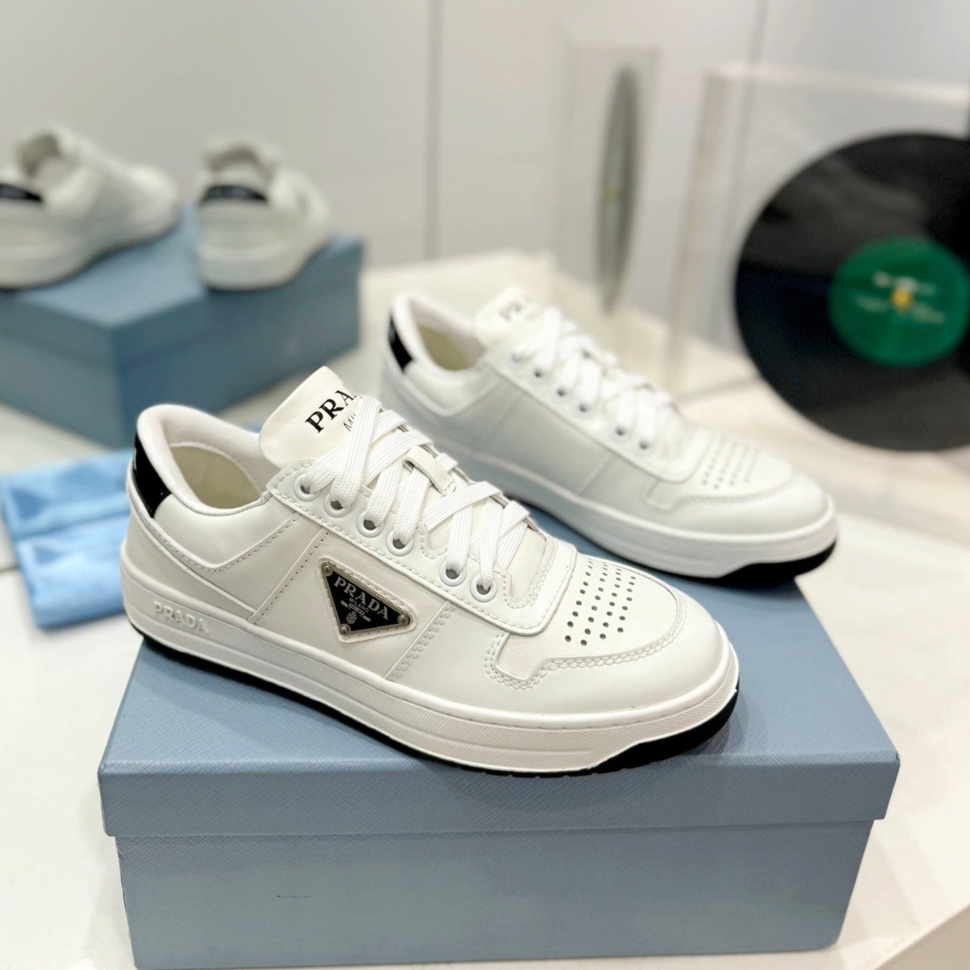 Luxury PradaDOWNTOWN NAPPA SNEAKERS WHITE CALFSKIN