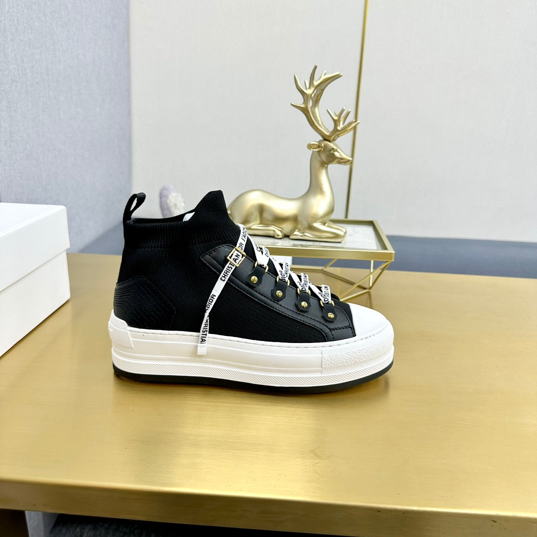 Luxury DiorWalk'n' Luxury DiorSneaker In Black Wool And Cowhide 111925