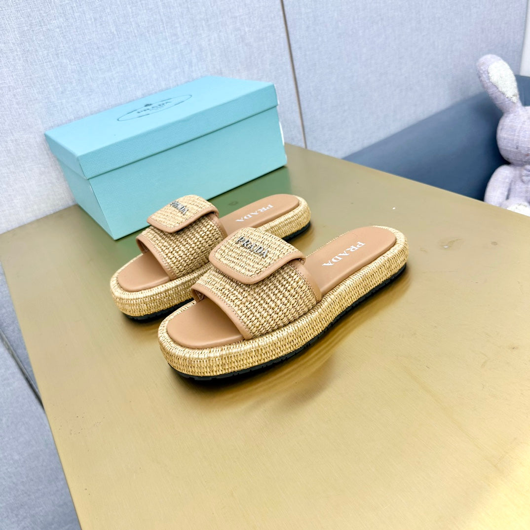 Luxury PradaCrochet Mule 20 Beige