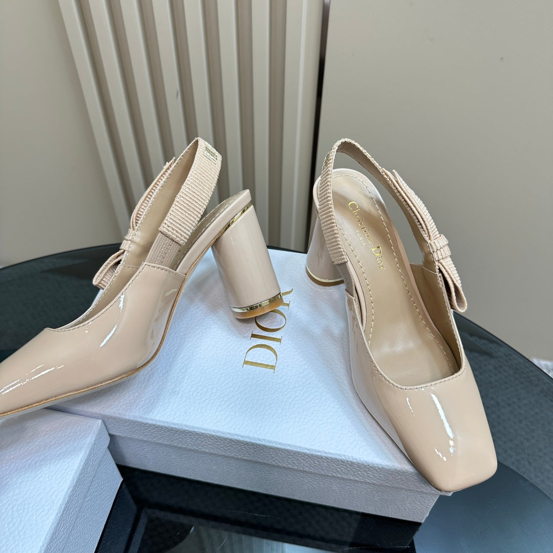 Luxury DiorMiss Luxury DiorParis Slingback Pump In Beige Glossy Cowhide 998863