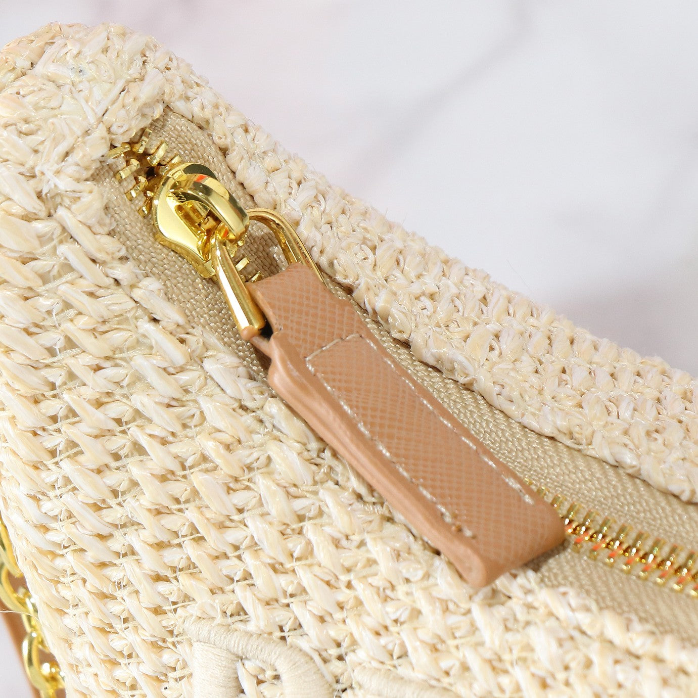 Luxury Prada22 BAG IN BEIGE RAFFIA AND BROWN CALFSKIN GOLD HARDWARE