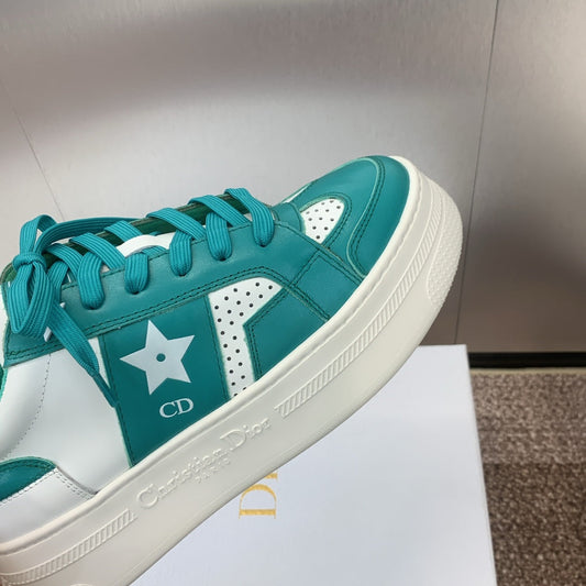 Luxury DiorStar Platform Sneaker 35mm Emerald Green Calfskin