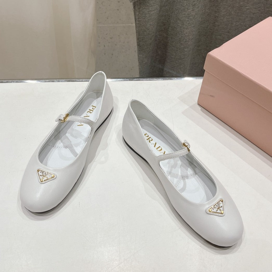 Luxury PradaNAPPA LEATHER BALLERINAS WHITE