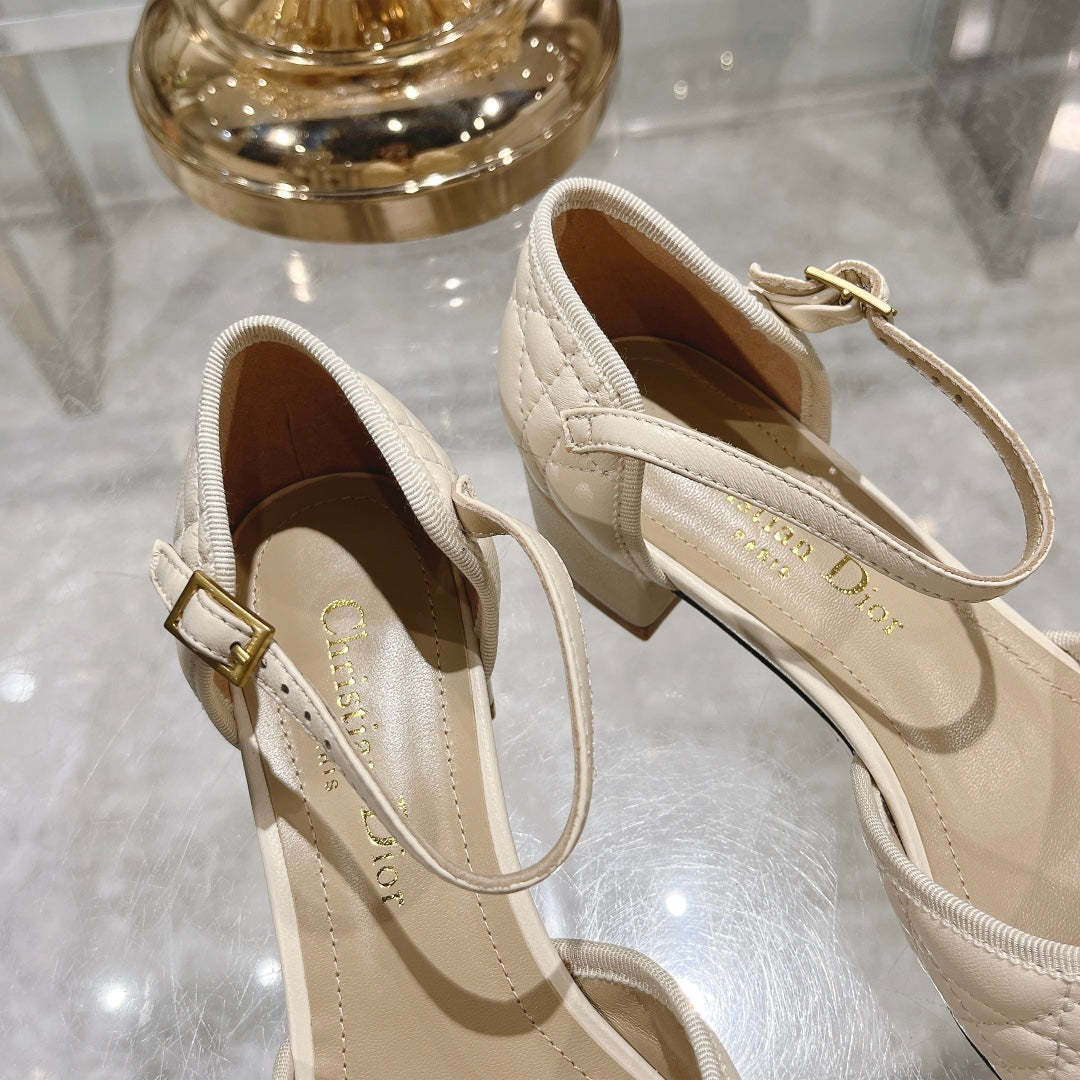 Luxury DiorBallet Pump White Quilted Cowhide