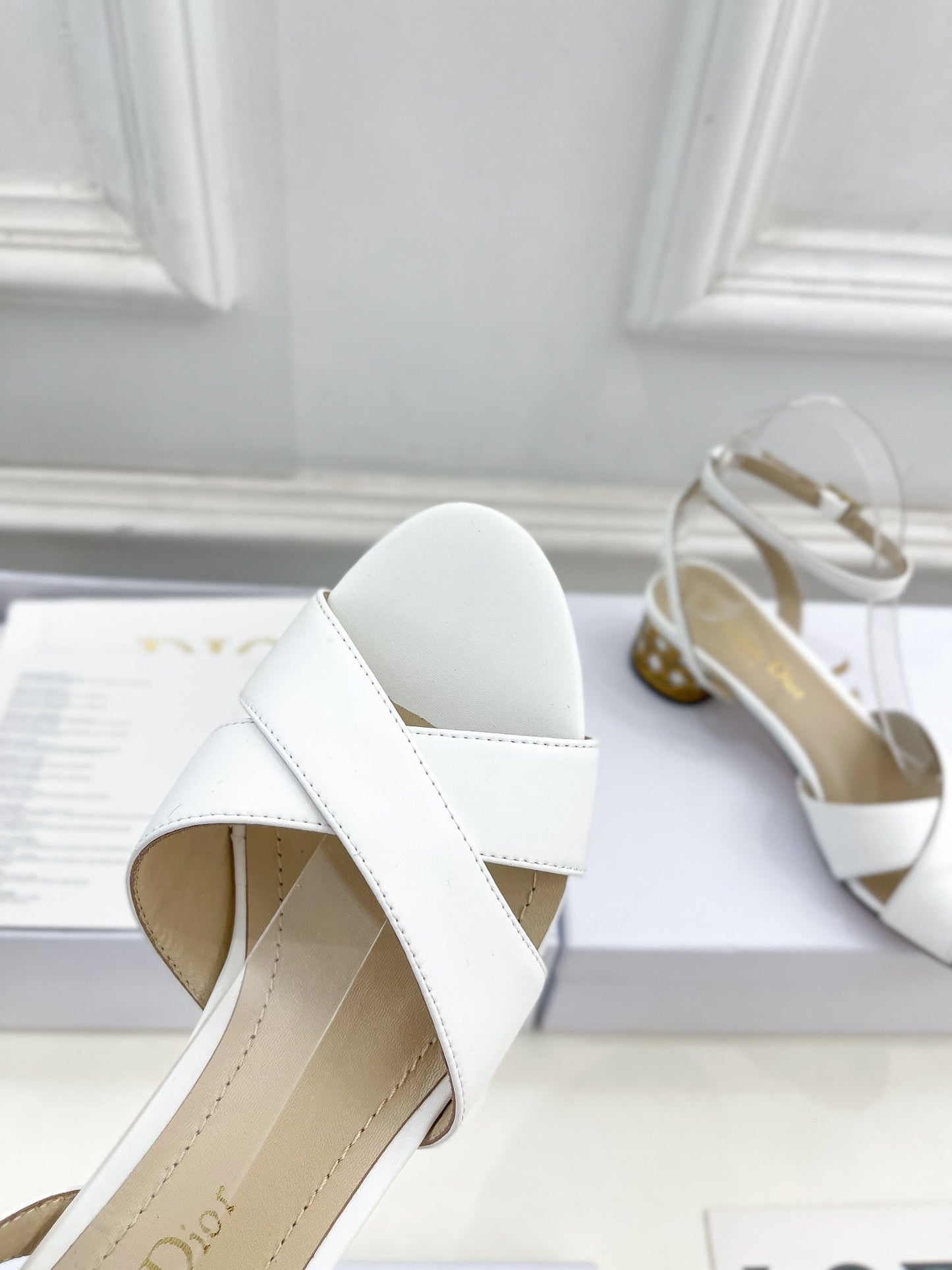 Luxury DiorIcon Heeled Sandal 40mm White Calfskin