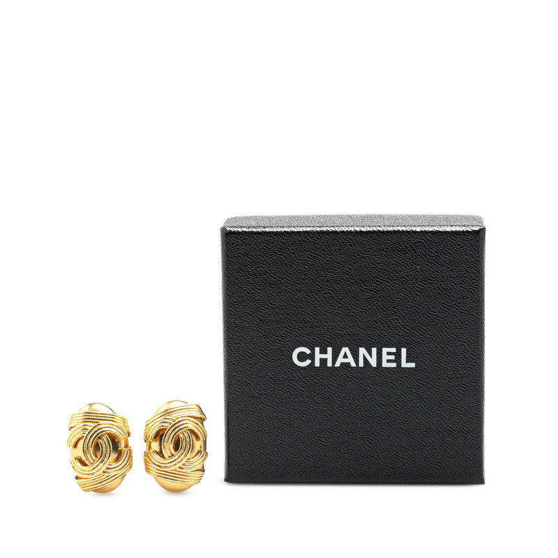 Chanel Vintage Coco Mark Earrings Gold