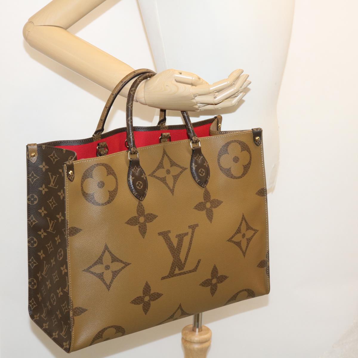 LOUIS VUITTON Monogram Reverse Giant On The go GM Tote Bag M45320 ai595S