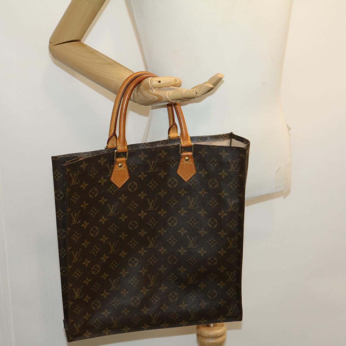 LOUIS VUITTON Monogram Sac Plat Hand Bag M51140 LV jk2212